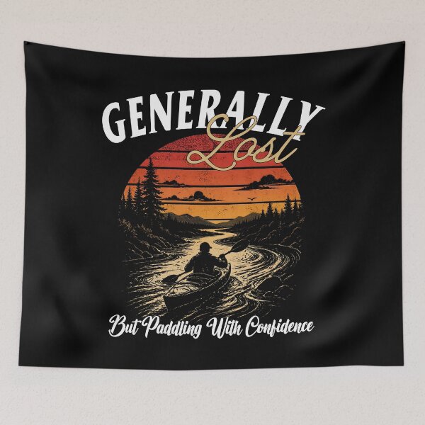 Item preview, Generally Lost But Paddling With Confidence - Kayaking Retro Sunset Design designed and sold by Jt41.