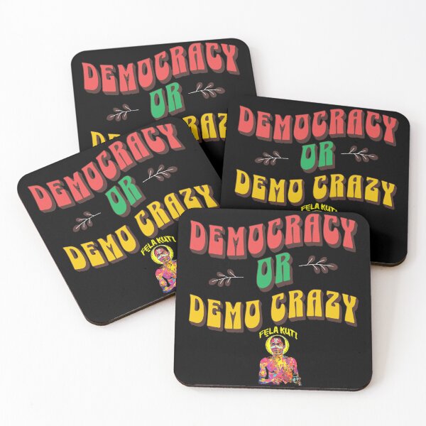 Item preview, Fela Kuti Democracy or Demo Crazy Afrobeat Music Retro Vintage Typography T-Shirt designed and sold by Youngkev-arts.