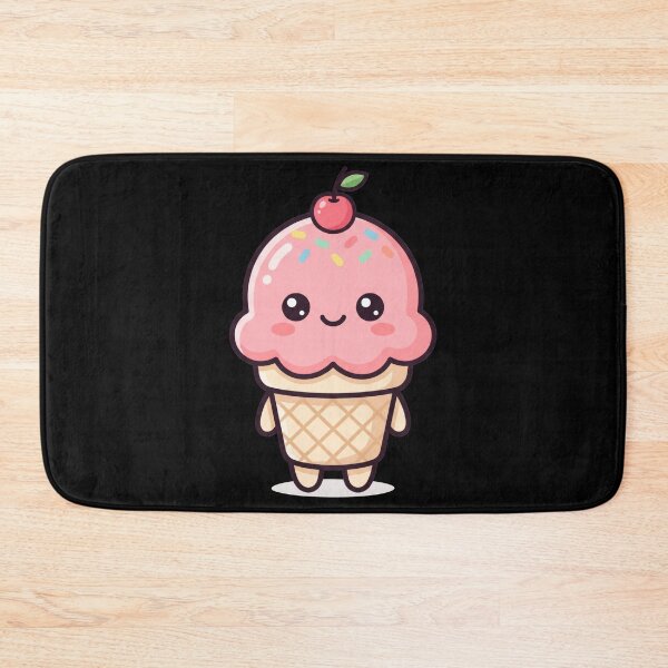 Item preview, Cute Kawaii Pink Ice Cream Cone Character designed and sold by seven things shop.