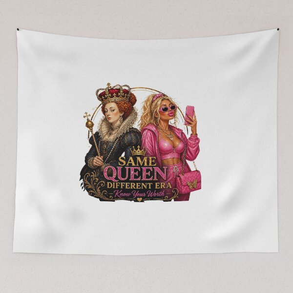 Item preview, Same Queen Different Era – Vintage Queen vs Modern Glam Girl T-Shirt designed and sold by Aimetoi.
