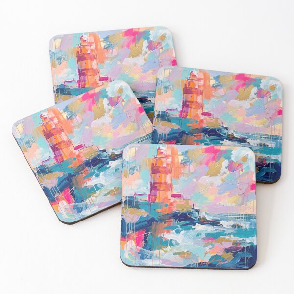 Item preview, Abstract Hook Lighthouse Coastal Painting designed and sold by Printpix.