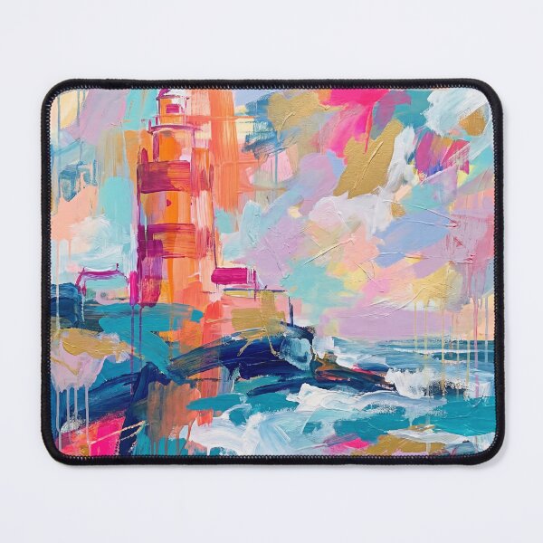 Item preview, Abstract Hook Lighthouse Coastal Painting designed and sold by Printpix.