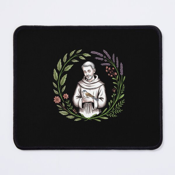 Item preview, St. Francis of Assisi - Botanical Portrait - Cottagecore Art designed and sold by DONT ASK CLUB.