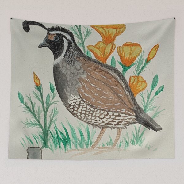 Item preview, California state bird & flower, the California quail & California poppy designed and sold by Matt Starr Fine Art .