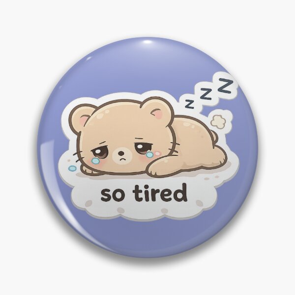 Item preview, So Tired Bear Sticker – Cute Sleepy Bear Kawaii Aesthetic Exhausted Mood Sticker designed and sold by Qingtian814.