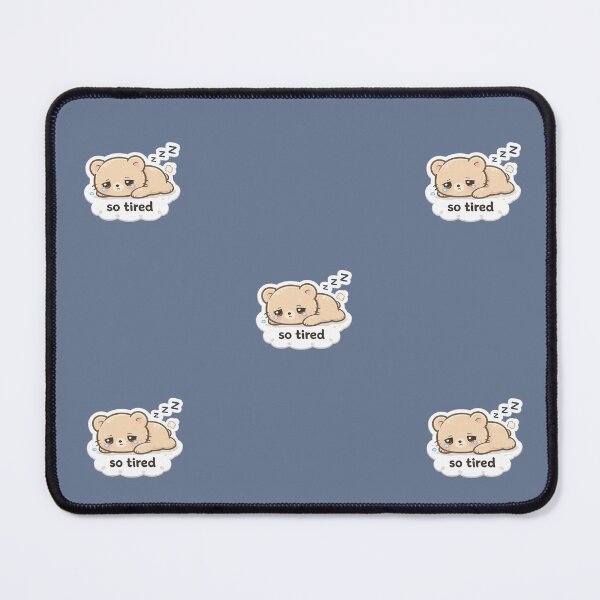 Item preview, So Tired Bear Sticker – Cute Sleepy Bear Kawaii Aesthetic Exhausted Mood Sticker designed and sold by Qingtian814.
