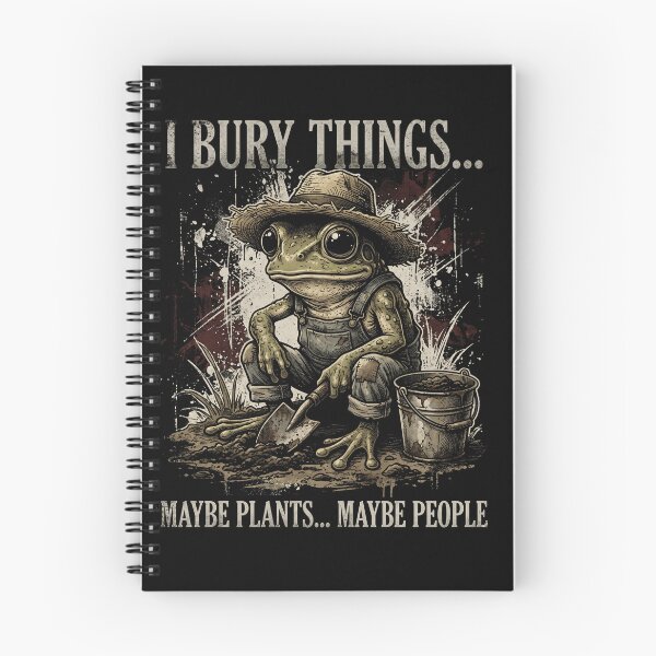 Item preview, I Bury Things Maybe Plants Maybe People Dark Humor Frog Shirt designed and sold by ArcaneArtistry.