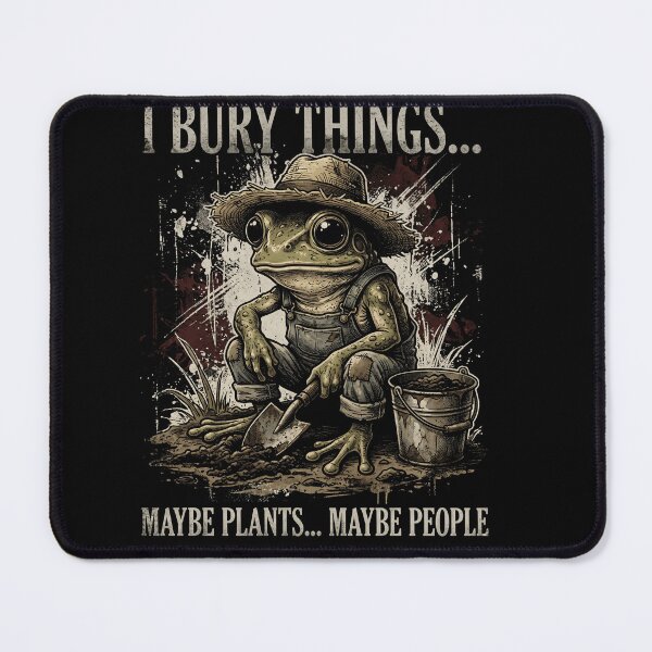 Item preview, I Bury Things Maybe Plants Maybe People Dark Humor Frog Shirt designed and sold by ArcaneArtistry.