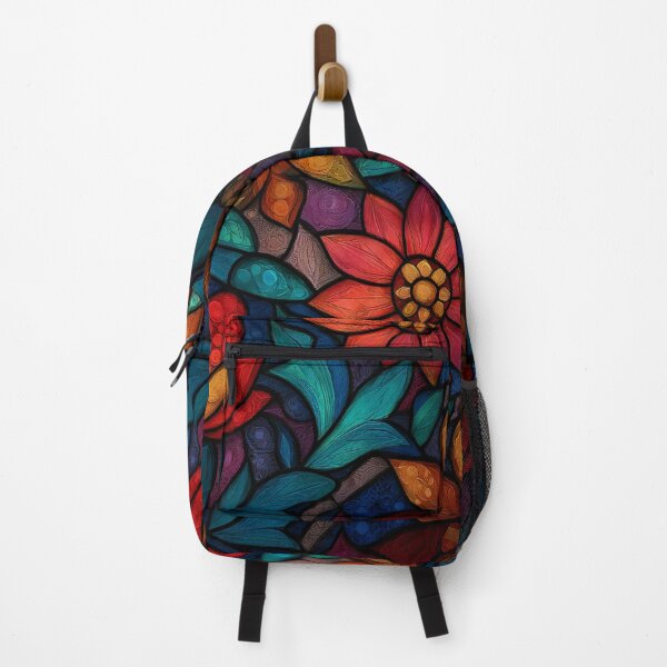 Item preview, Stained Glass Effect Beautiful Red Flowers Pattern designed and sold by GrinGalore.