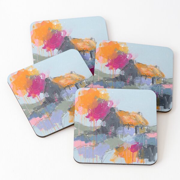 Item preview, Abstract Irish Cottage Countryside Art Print designed and sold by Printpix.
