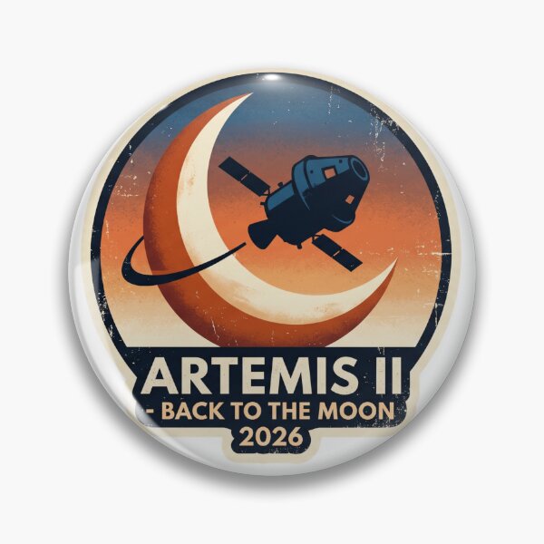 Item preview, Artemis II Mission 2026 Retro Moon  designed and sold by designerr23 ⭐⭐⭐⭐⭐.