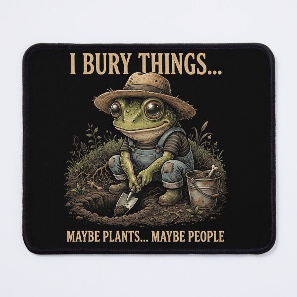 Item preview, I Bury Things Maybe Plants Maybe People Vintage Frog Meme Shirt designed and sold by ArcaneArtistry.
