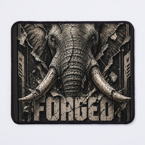 Item preview, Founder Forged Through Work Elephant Tectonic Brutalist Art Print designed and sold by SavannaStrikes.