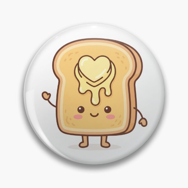 Item preview, Cute Kawaii Toast with Heart Butter Illustration - Melting Butter Bread Character - Sweet Breakfast Art designed and sold by seven things shop.