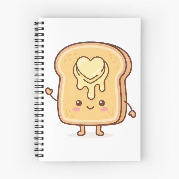 Item preview, Cute Kawaii Toast with Heart Butter Illustration - Melting Butter Bread Character - Sweet Breakfast Art designed and sold by seven things shop.