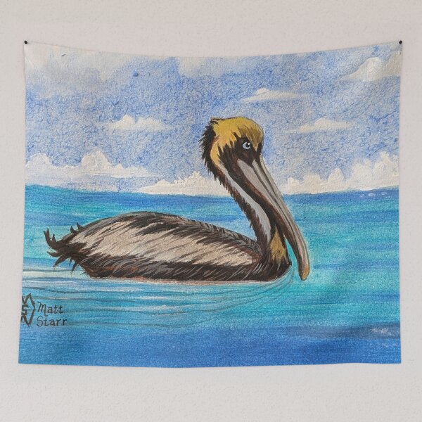 Item preview, Brown pelican in the coastal waters designed and sold by Matt Starr Fine Art .