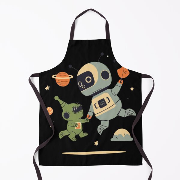Item preview, Cute Astronaut Robot and Alien Friend - Whimsical Retro Space Art designed and sold by PACS0011.