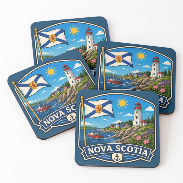 Item preview, Nova Scotia, Canada - Lighthouse and Coastal Village designed and sold by Myra365Art.