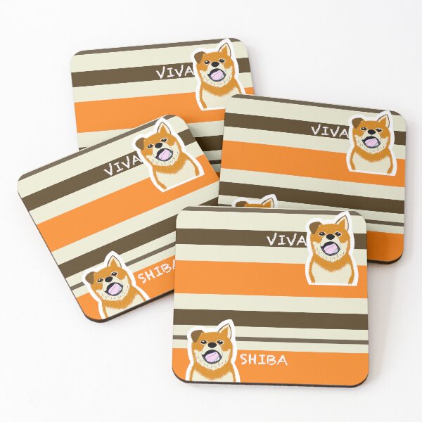 Item preview, Multi stripe with Shiba Inu puppy "ORANGE TART" designed and sold by ShibaCruise-On.