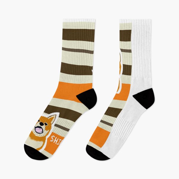 Item preview, Multi stripe with Shiba Inu puppy "ORANGE TART" designed and sold by ShibaCruise-On.