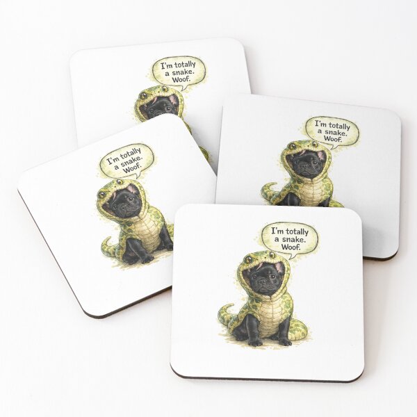 Item preview, French Bulldog Snake Costume Funny Watercolor Cartoon designed and sold by shallia.