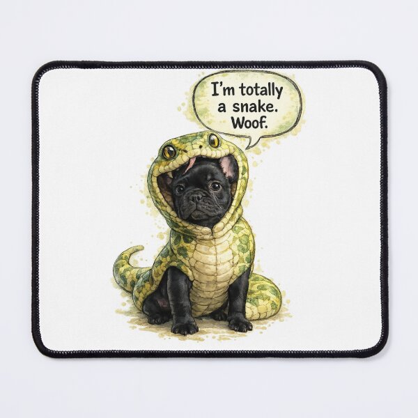 Item preview, French Bulldog Snake Costume Funny Watercolor Cartoon designed and sold by shallia.
