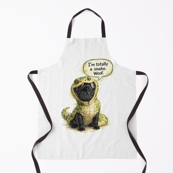 Item preview, French Bulldog Snake Costume Funny Watercolor Cartoon designed and sold by shallia.
