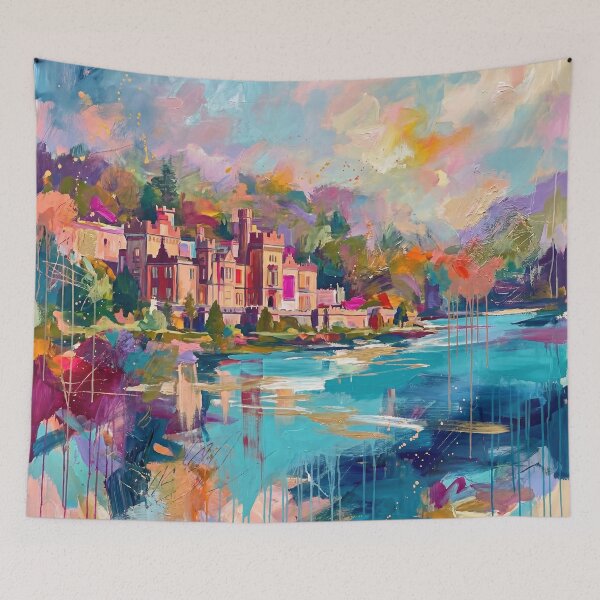Item preview, Abstract Kylemore Abbey Ireland Art Print designed and sold by Printpix.