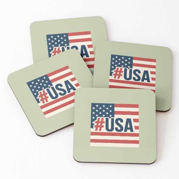 Item preview, “#USA Typography Design with American Flag Background – Patriotic Graphic for Merchandise & Apparel” designed and sold by KalaPXL.
