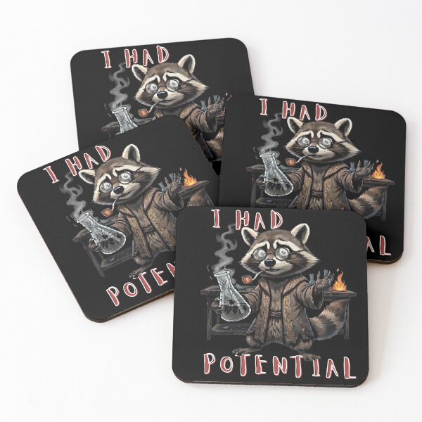 Item preview, I Had Potential Hilarious Raccoon Alchemist Tee.  Like a legend from a forgotten book of spells. designed and sold by Creative-Sanc.