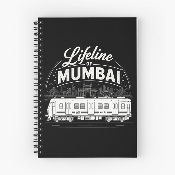 Item preview, Lifeline of Mumbai Local Train – Gateway of India Skyline Retro Typography Design designed and sold by Globalcitytees.