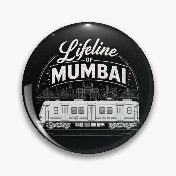 Item preview, Lifeline of Mumbai Local Train – Gateway of India Skyline Retro Typography Design designed and sold by Globalcitytees.