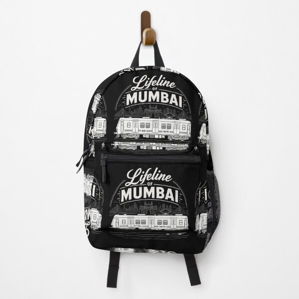Item preview, Lifeline of Mumbai Local Train – Gateway of India Skyline Retro Typography Design designed and sold by Globalcitytees.