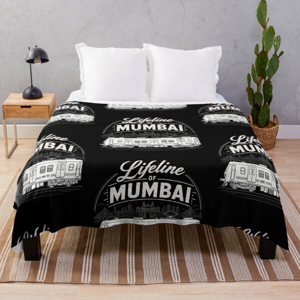 Item preview, Lifeline of Mumbai Local Train – Gateway of India Skyline Retro Typography Design designed and sold by Globalcitytees.