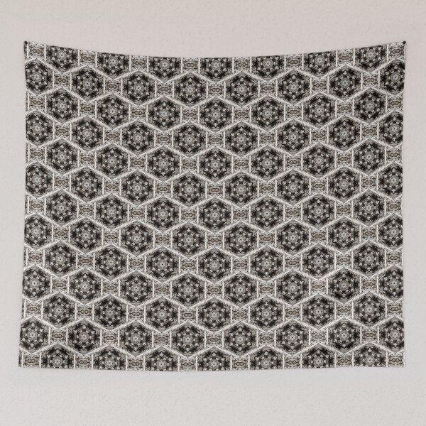 Item preview, Decorative Boho Hexagon Pattern in Brown and White designed and sold by Artistestella.