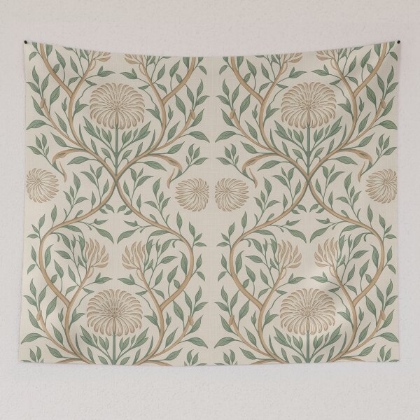 Item preview, Japandi William Morris Floral Pattern – Minimal Botanical Seamless Design designed and sold by Tamas Das.