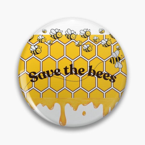 Item preview, Save the Bees – Honeycomb Pattern with Cute Bees designed and sold by George11122.