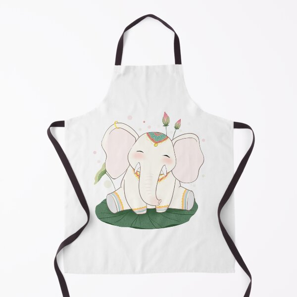 Item preview, Sacred White Elephant – Cute Indian Lotus Elephant Illustration designed and sold by crayonique.