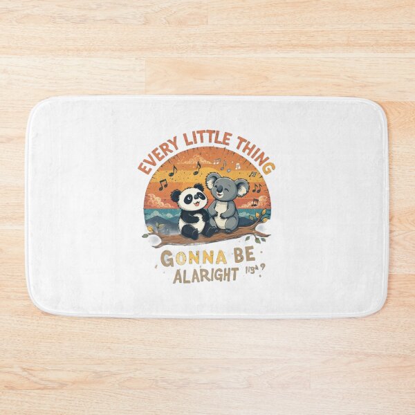 Item preview, Every Little Thing Gonna Be Alright Panda and Koala Vintage Retro Cute Animal Design designed and sold by Amitabr14.