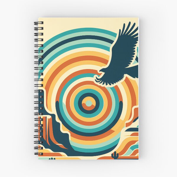 Item preview, Soaring Eagle over Retro Canyon Contours designed and sold by InkSmithery.