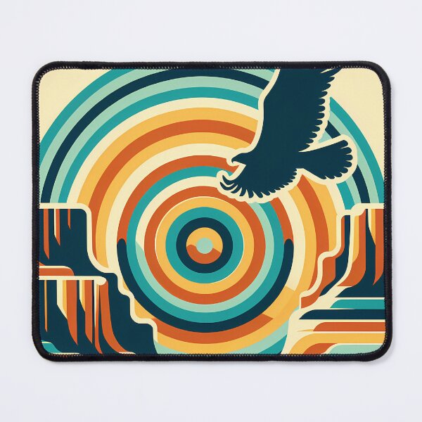 Item preview, Soaring Eagle over Retro Canyon Contours designed and sold by InkSmithery.