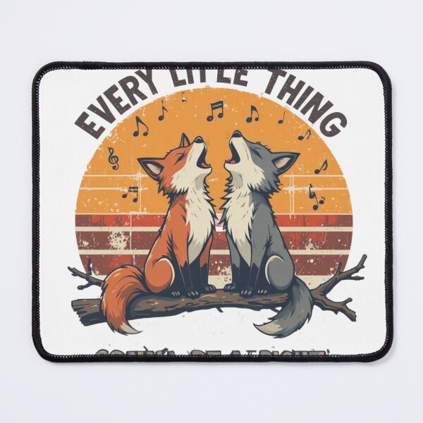 Item preview, Every Little Thing Gonna Be Alright Singing Foxes Vintage Retro Cute Fox Design designed and sold by Amitabr14.