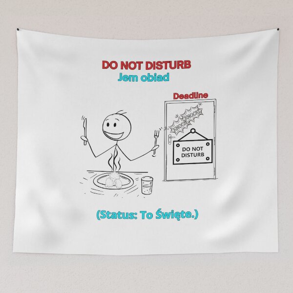 Item preview, White DO NOT DISTURB Jem Obiad - Funny Polinglish Polish Humor Deadline Gift designed and sold by VibePolinglish.