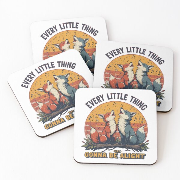Item preview, Every Little Thing Gonna Be Alright Fox Duo Retro Sunset Cute Woodland Animal Design designed and sold by Amitabr14.
