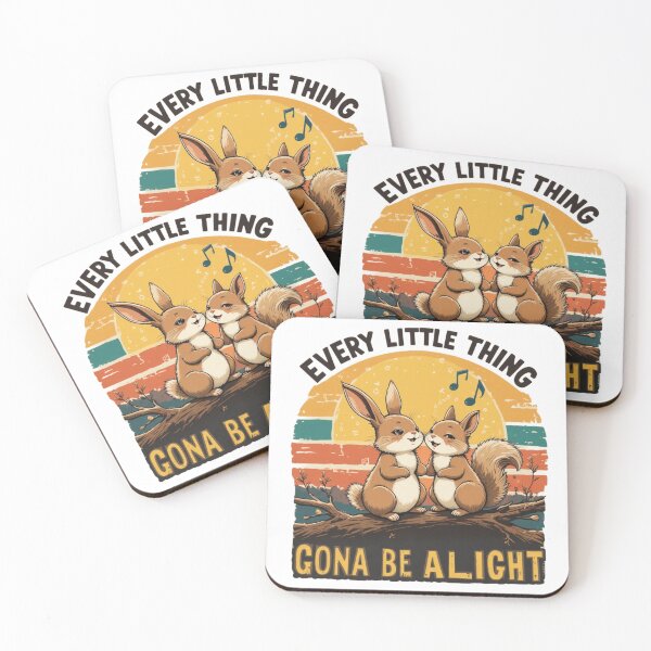 Item preview, Every Little Thing Gonna Be Alright Cute Squirrels Vintage Retro Animal Design designed and sold by Amitabr14.