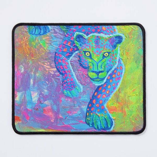 Item preview, Neon Leopard Art Print, Psychedelic Big Cat Painting, Colorful Animal Wall Art, Vibrant Wildlife Illustration designed and sold by Dominika Brodowska.
