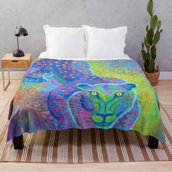 Item preview, Neon Leopard Art Print, Psychedelic Big Cat Painting, Colorful Animal Wall Art, Vibrant Wildlife Illustration designed and sold by Dominika Brodowska.