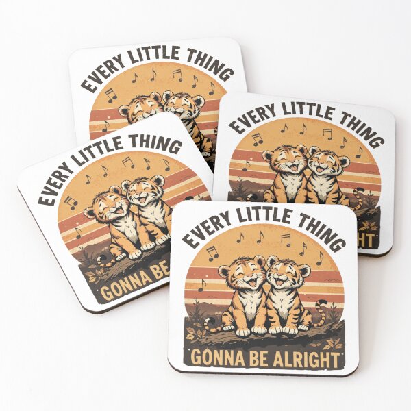 Item preview, Every Little Thing Gonna Be Alright Cute Tiger Cubs Vintage Retro Animal Design designed and sold by Amitabr14.