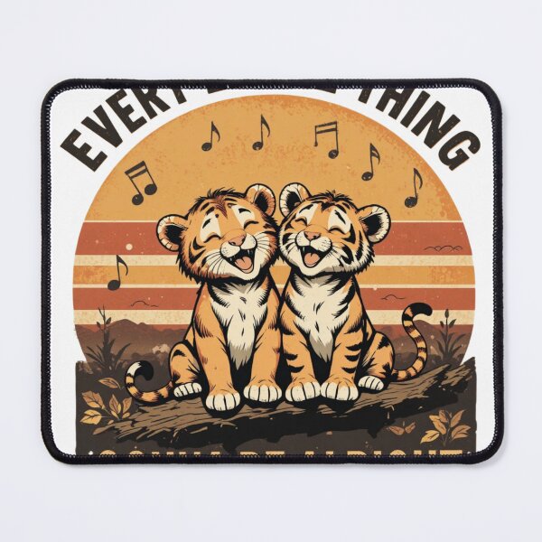 Item preview, Every Little Thing Gonna Be Alright Cute Tiger Cubs Vintage Retro Animal Design designed and sold by Amitabr14.