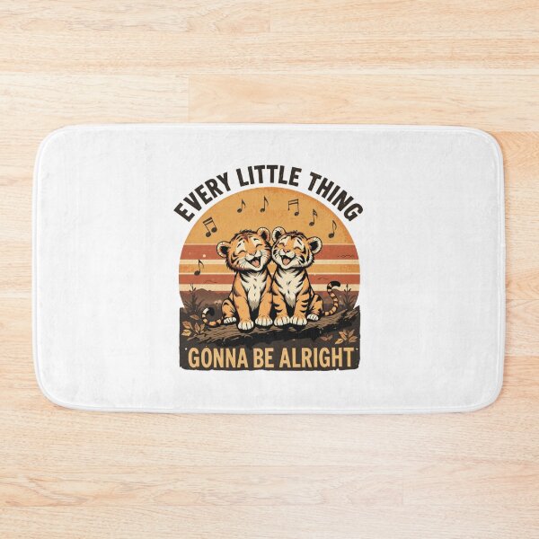 Item preview, Every Little Thing Gonna Be Alright Cute Tiger Cubs Vintage Retro Animal Design designed and sold by Amitabr14.